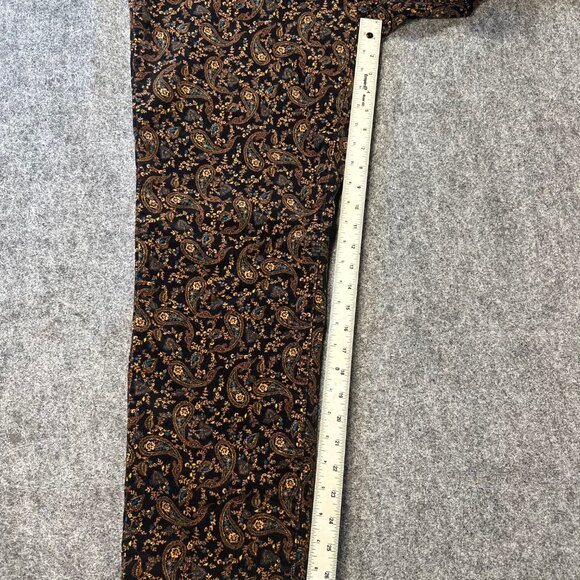 Croft & Barrow WMNS Paisley Black Corduroy Pants 16, Stretch Retro Boho Classic - Picture 4 of 13